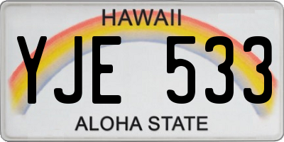 HI license plate YJE533