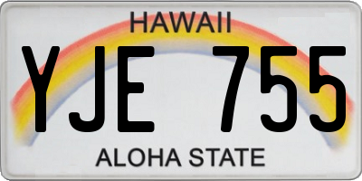 HI license plate YJE755