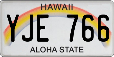 HI license plate YJE766