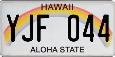 HI license plate YJF044