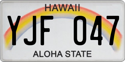 HI license plate YJF047