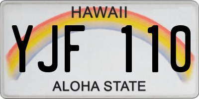 HI license plate YJF110