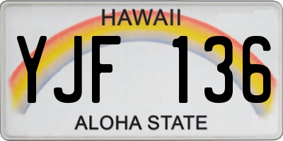 HI license plate YJF136