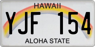 HI license plate YJF154
