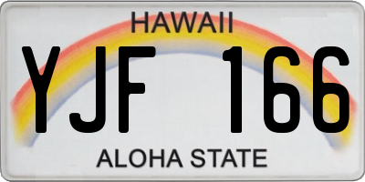HI license plate YJF166