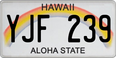 HI license plate YJF239