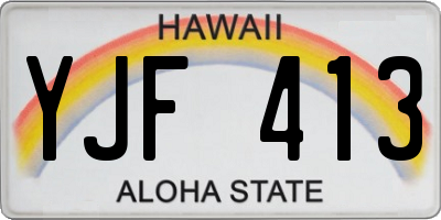 HI license plate YJF413