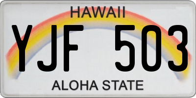 HI license plate YJF503