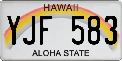 HI license plate YJF583
