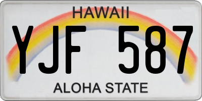 HI license plate YJF587