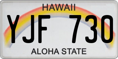 HI license plate YJF730