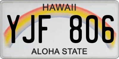 HI license plate YJF806