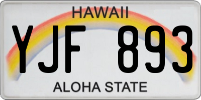 HI license plate YJF893