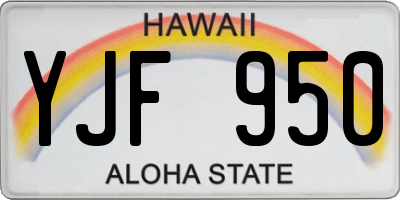 HI license plate YJF950