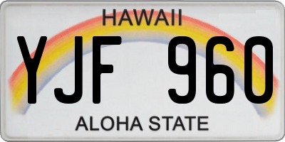 HI license plate YJF960