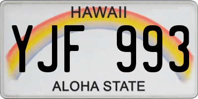 HI license plate YJF993