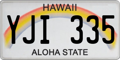 HI license plate YJI335