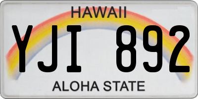 HI license plate YJI892