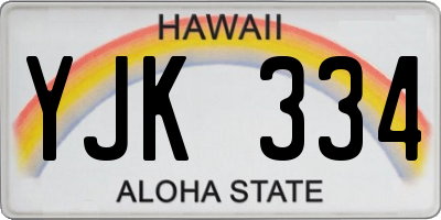 HI license plate YJK334