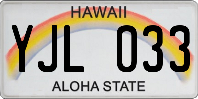 HI license plate YJL033
