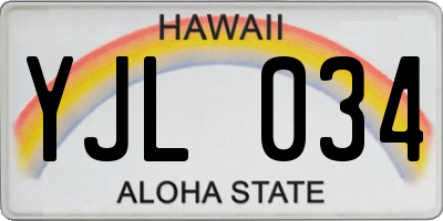 HI license plate YJL034