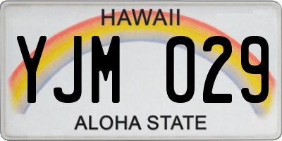 HI license plate YJM029