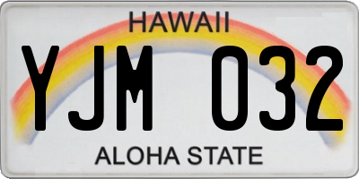 HI license plate YJM032