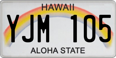 HI license plate YJM105