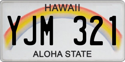 HI license plate YJM321