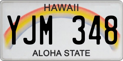 HI license plate YJM348