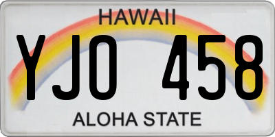HI license plate YJO458