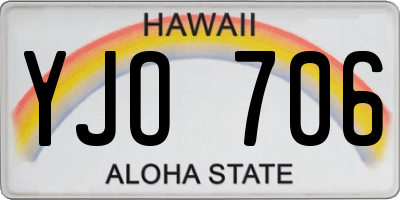 HI license plate YJO706