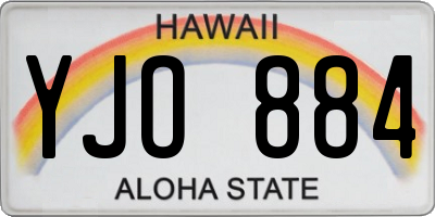 HI license plate YJO884