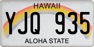 HI license plate YJQ935