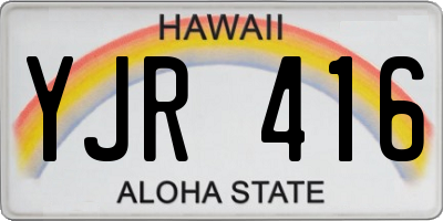 HI license plate YJR416