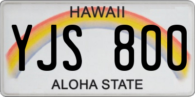HI license plate YJS800