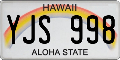 HI license plate YJS998