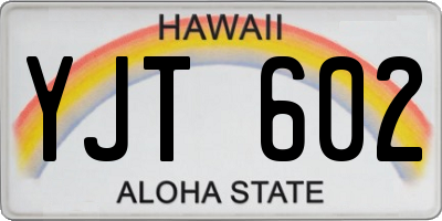 HI license plate YJT602