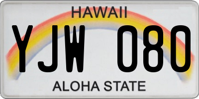 HI license plate YJW080