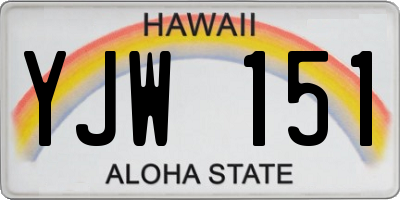 HI license plate YJW151