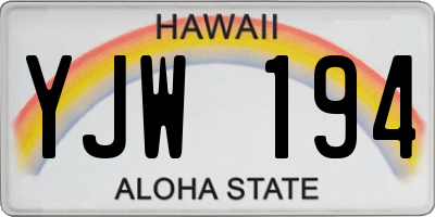 HI license plate YJW194