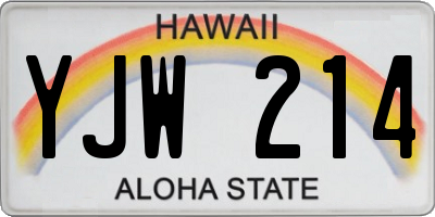 HI license plate YJW214