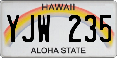 HI license plate YJW235