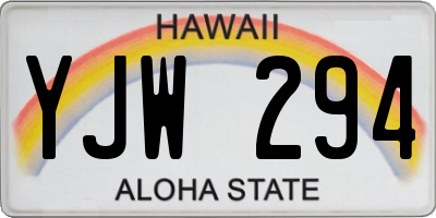 HI license plate YJW294