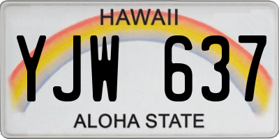 HI license plate YJW637