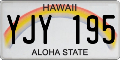 HI license plate YJY195