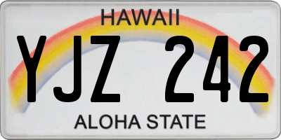 HI license plate YJZ242