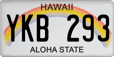 HI license plate YKB293
