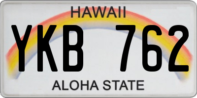 HI license plate YKB762