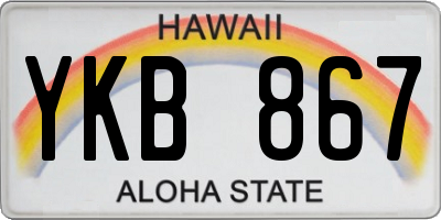 HI license plate YKB867